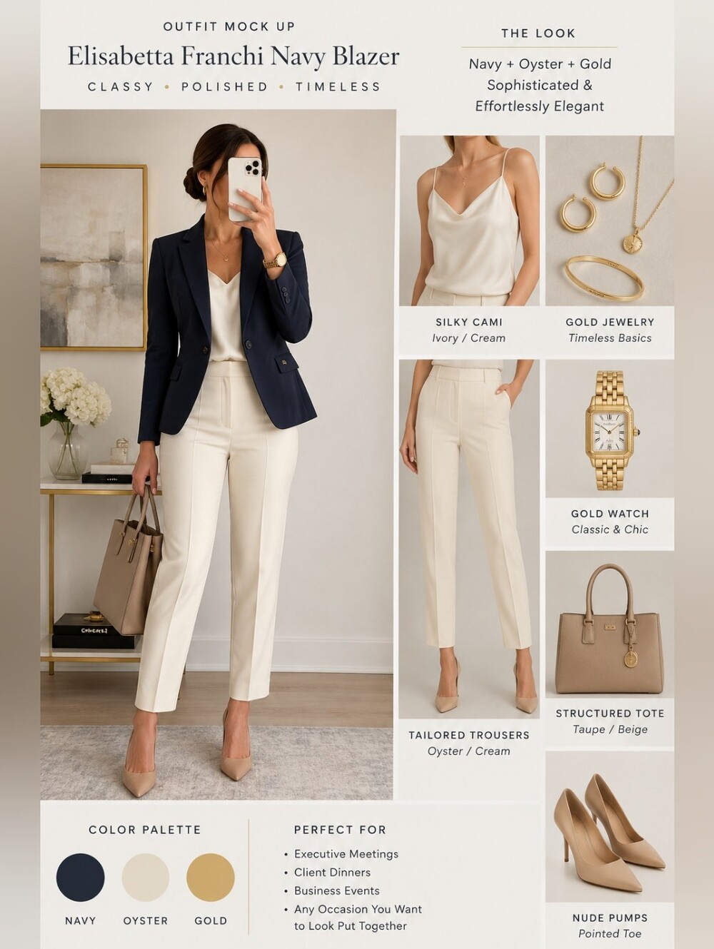 Elisabetta Franchi Navy Blazer Jacket, Made in Italy 40